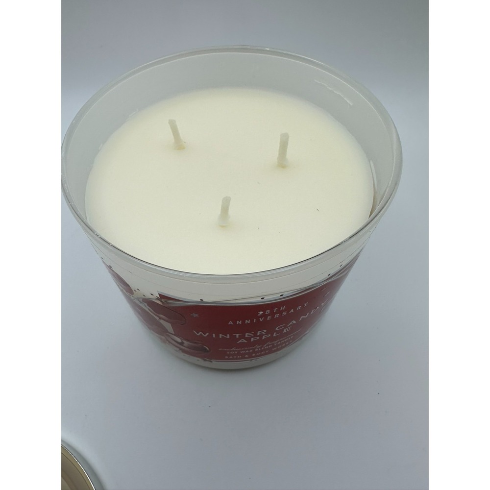 Winter Candy Apple 3 Wick Candle Bath Body Works 25th Anniversary 14.5 oz - Picture 2 of 4